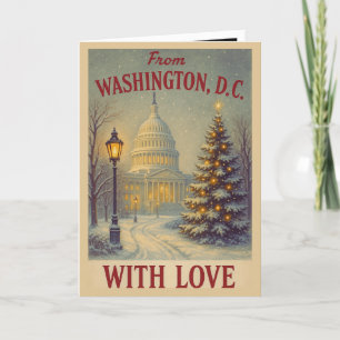 Vintage From Washington, DC With Love Christmas  Holiday Card
