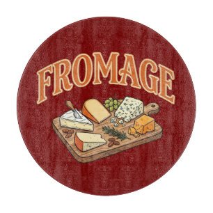 Vintage Fromage French Cheese Charcuterie Graphic  Cutting Board
