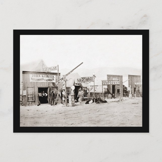 Vintage Frontier Town Shops Postcard (Front)