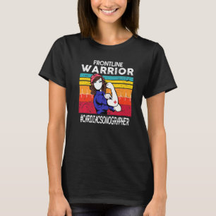 Vintage Frontline Warrior Cardiac Sonographer Xmas T-Shirt