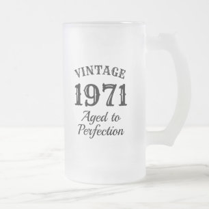 Vintage frosted beer mug gift for 50th Birthday