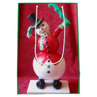 Vintage Frosty The Snowman - Merry Christmas Medium Gift Bag