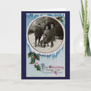 Vintage Frosty Winter Christmas Card