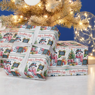 Vintage Frosty's Snowflake Cafe Wrapping Paper