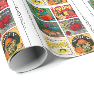 Vintage fruit advertisement  wrapping paper