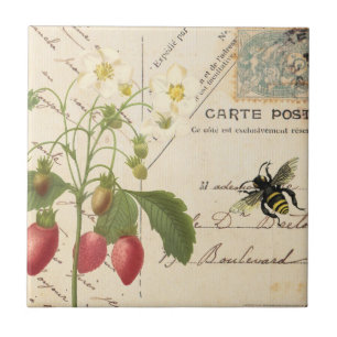 Vintage Fruit and Floral Postcard...tile Tile