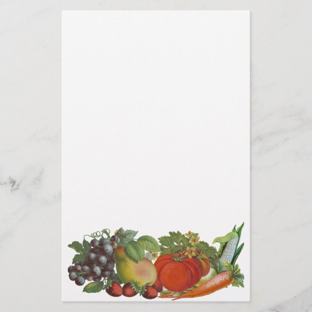 Vintage Fruit and Vegetables Stationery (Front)