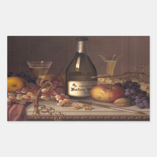 Vintage Fruit And Wine Rectangular Sticker