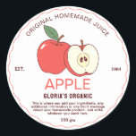 Vintage Fruit Apple Juice Homemade Product Classic Round Sticker<br><div class="desc">Upgrade your brand with this customised apple fruit labels. Discover the perfect finishing touch for your delectable creations with this customisable apple canning product labels. Whether you sell homemade apple fruit jam, fruit juice, jelly, pies, cakes, tarts and drinks, these labels are designed to add a touch of elegance to...</div>