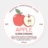 Vintage Fruit Apple Juice Homemade Product