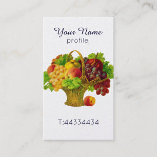 Vintage fruit  basket business card