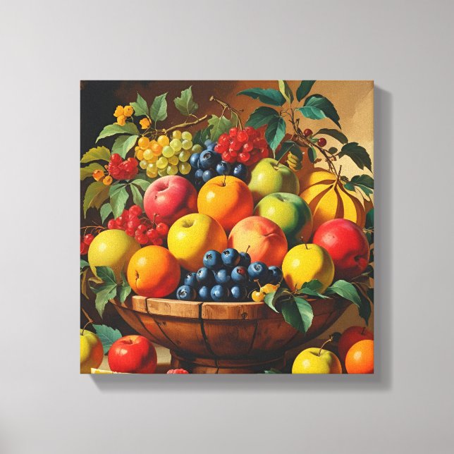 "Vintage Fruit Basket Wall Art (Front)