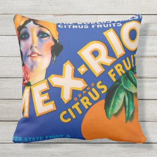 VINTAGE FRUIT BOX Throw Cushion