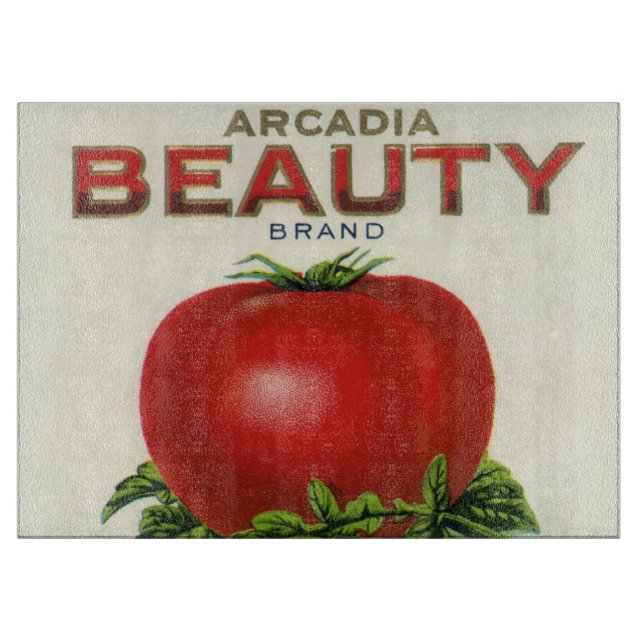 Vintage Fruit Crate Label, Arcadia Beauty Tomatoes Cutting Board (Front)