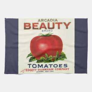 Vintage Fruit Crate Label, Arcadia Beauty Tomatoes Tea Towel