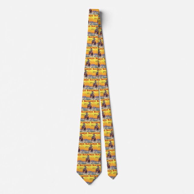 Vintage Fruit Crate Label Art, Buckaroo Apples Tie (Front)