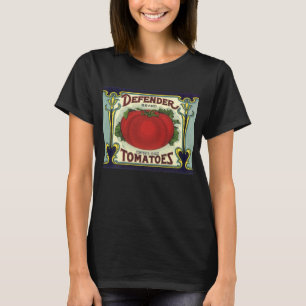 Vintage Fruit Crate Label Art, Defender Tomatoes T-Shirt