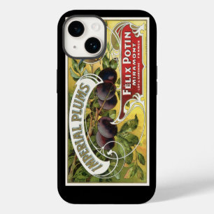 Vintage Fruit Crate Label Art, Imperial Plums iPhone 14 Case