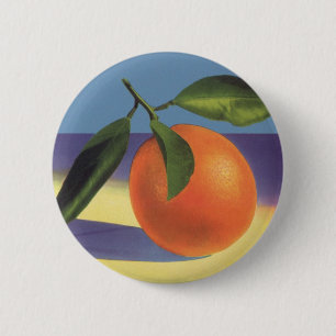 Vintage Fruit Crate Label Art, Juciful Oranges 6 Cm Round Badge