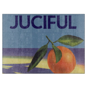 Vintage Fruit Crate Label Art, Juciful Oranges Cutting Board