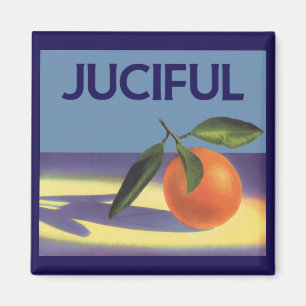 Vintage Fruit Crate Label Art, Juciful Oranges Magnet