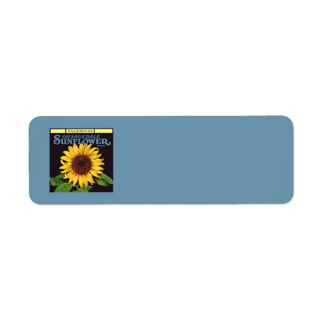 Vintage Fruit Crate Label Art Orangedale Sunflower (Front)