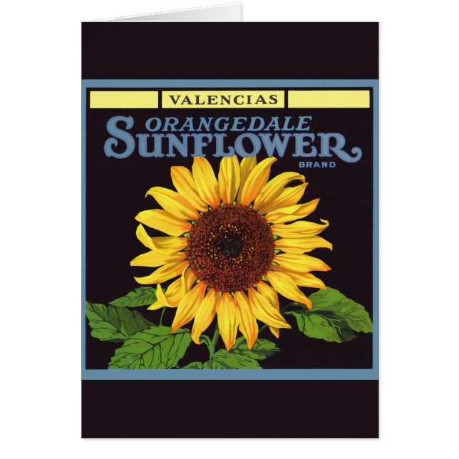 Vintage Fruit Crate Label Art Orangedale Sunflower (Front)
