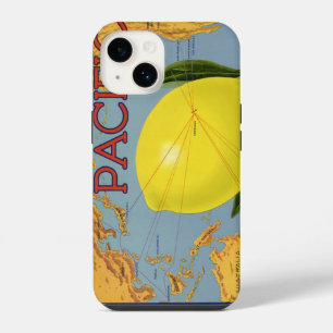 Vintage Fruit Crate Label Art Pacific Lemon Citrus iPhone 14 Case