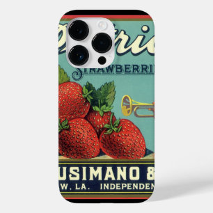 Vintage Fruit Crate Label Art Patriot Strawberries Case-Mate iPhone 14 Pro Case