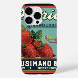 Vintage Fruit Crate Label Art Patriot Strawberries Case-Mate iPhone 14 Pro Case