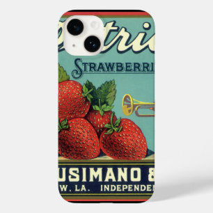 Vintage Fruit Crate Label Art Patriot Strawberries Case-Mate iPhone 14 Case