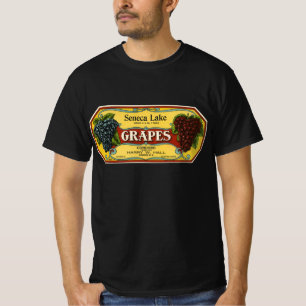 Vintage Fruit Crate Label Art, Seneca Lake Grapes T-Shirt