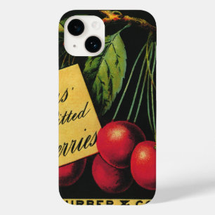 Vintage Fruit Crate Label Art, Thurber Cherries Case-Mate iPhone 14 Case