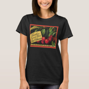 Vintage Fruit Crate Label Art, Thurber Cherries T-Shirt