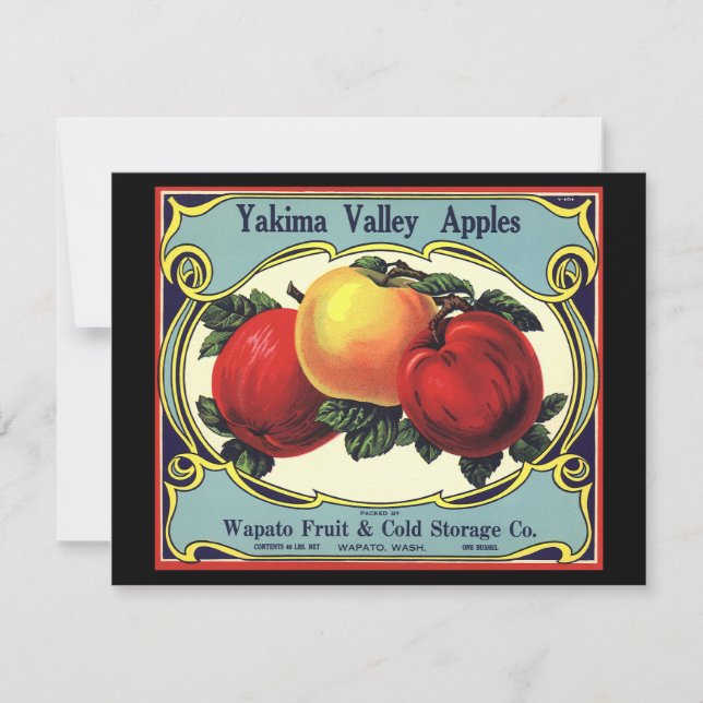 Vintage Fruit Crate Label Art Yakima Valley Apples (Front)