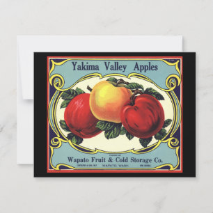 Vintage Fruit Crate Label Art Yakima Valley Apples