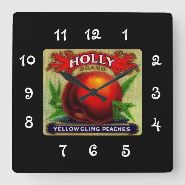 Vintage Fruit Crate Label  Holly - wall clock (Front)