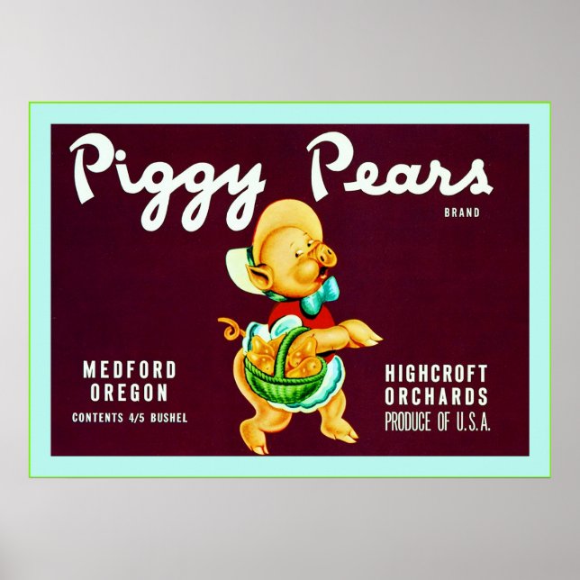 Vintage Fruit Crate Label Poster (Front)