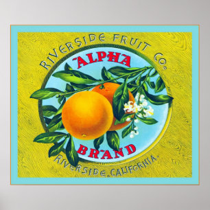 Vintage Fruit Crate Label Poster