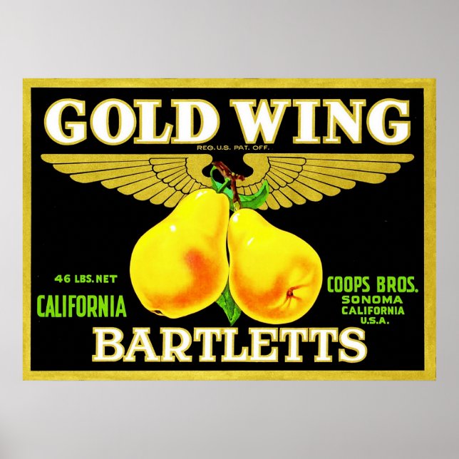 Vintage Fruit Crate Label Poster (Front)