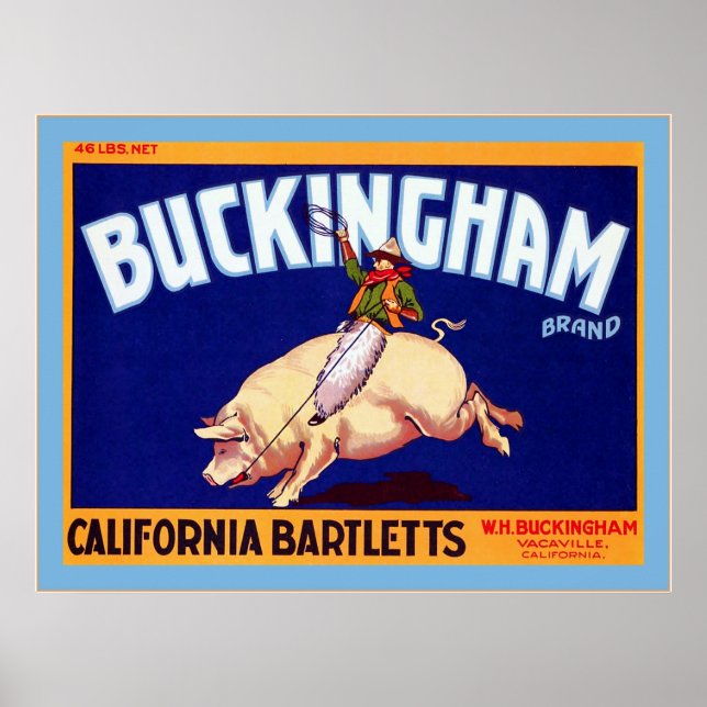 Vintage Fruit Crate Label Poster (Front)