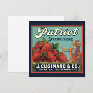 Vintage Fruit Crate Label Strawberries Invitation
