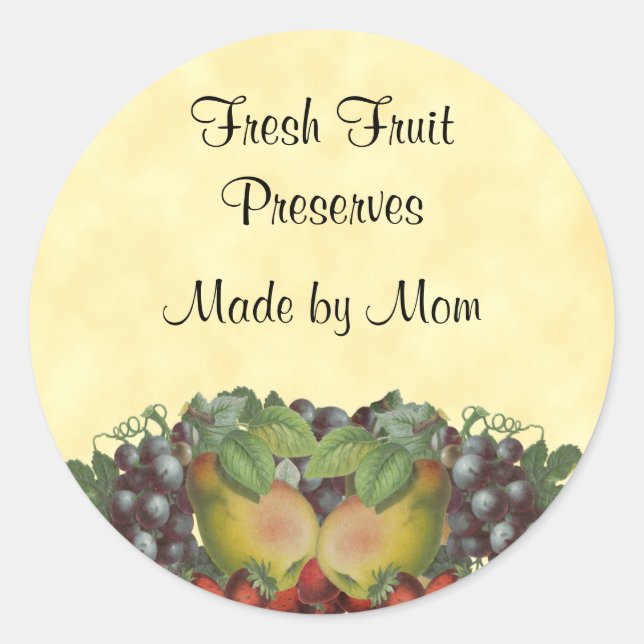 Vintage Fruit Custom Canning Label (Front)