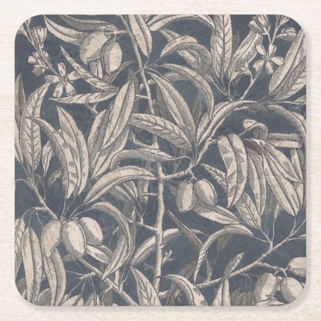 Vintage Fruit & Floral I Square Paper Coaster (Front)