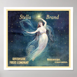 Vintage Fruit Label Art Woman California Poster