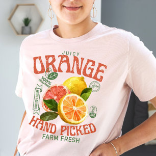 Vintage Fruit Label Orange T-Shirt