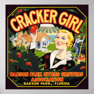 VINTAGE FRUIT PACKING CRATE LABEL POSTER