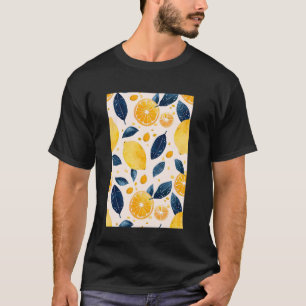 Vintage Fruit Pattern Art Lemon 3 T-Shirt