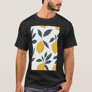 Vintage Fruit Pattern Art Lemon T-Shirt