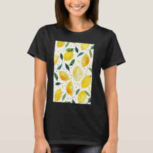 Vintage Fruit Pattern Art Lemon Watercolor 2 T-Shirt